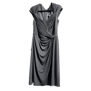 Tadashi Shoji Heart Neckline Cocktail Chocolate Brown Dress Size L